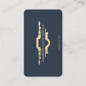 Modernes Drohnenpilot Dunkelblau-Gold-Monogramm Visitenkarte (Vorderseite)