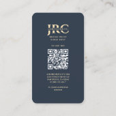 Modernes Drohnenpilot Dunkelblau-Gold-Monogramm Visitenkarte (Rückseite)