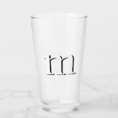 Modernes Drop-Shadow Monogramm, erster Fall Glas (Vorderseite)