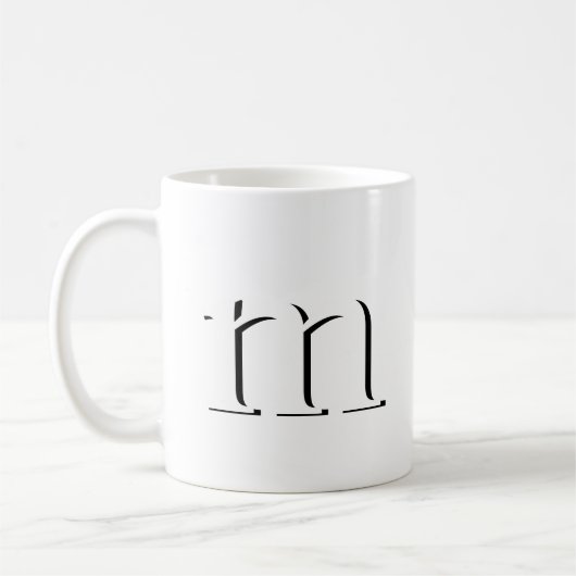 Modernes Drop-Shadow Monogramm, erster Fall Kaffeetasse (Links)