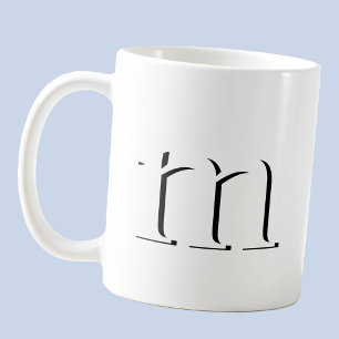 Modernes Drop-Shadow Monogramm, erster Fall Kaffeetasse