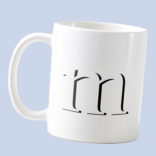 Modernes Drop-Shadow Monogramm, erster Fall Kaffeetasse