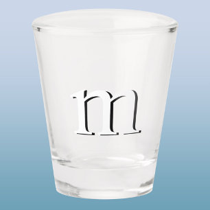 Modernes Drop-Shadow Monogramm, erster Fall Schnapsglas
