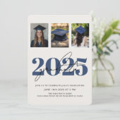 Modernes Dual-Foto 2025-Abschluss Einladung (Stehend Vorderseite)