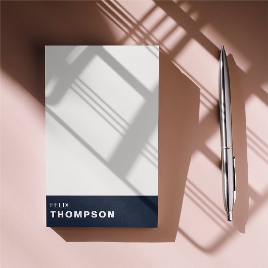 Modernes Dunkelblau und Weißrauchen Beruflich Post-it Klebezettel