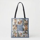 Modernes, dunkelblaues Fotomaterial Personalisiert Tasche (Vorderseite)