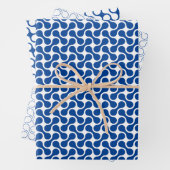 Modernes dunkelblaues geometrisches Metaballmuster Geschenkpapier Set (Beispiel)