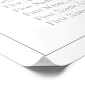 Modernes, dunkelblaues Mongram-Skript-Hochzeitssti Poster (Ecke)