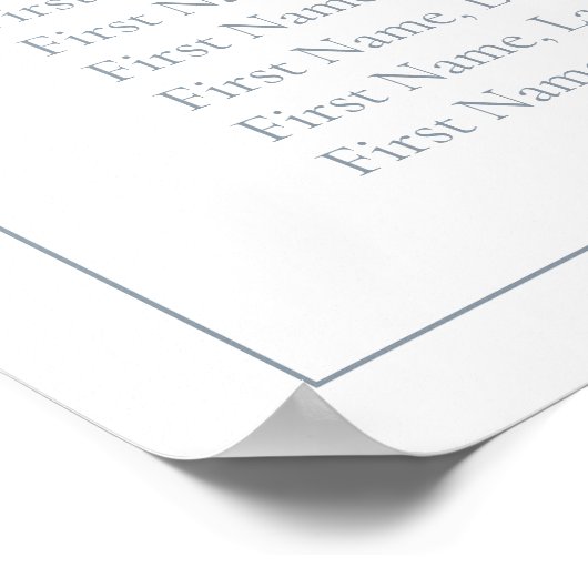 Modernes, dunkelblaues Mongram-Skript-Hochzeitssti Poster (Ecke)