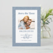 Modernes, dunkelblaues Muster | SAVE THE DATE FOTO (Stehend Vorderseite)