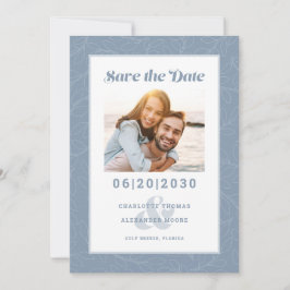 Modernes, dunkelblaues Muster | SAVE THE DATE FOTO