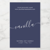 Modernes, dunkelblaues Schriftzeichen Lebensmitteletikett (Einzelnes Label)