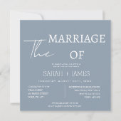 Modernes, dunkelblaues Skript White Schriftart Wed Einladung (Vorderseite)