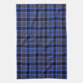 Modernes dunkelblaues Tartan-Kariertes Muster Geschirrtuch (Vertikal)