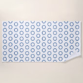 Modernes dunkelblaues weißes Zirkelmuster Strandtuch (Vorderseite)