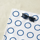 Modernes dunkelblaues weißes Zirkelmuster Strandtuch (Beispiel)