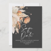 Modernes dunkelböhmisches botanisches Pampasgras Save The Date (Vorderseite)