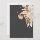 Modernes dunkelböhmisches botanisches Pampasgras Save The Date (Rückseite)