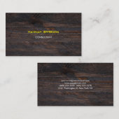Modernes Dunkelbraunes Holz Minimalistisch Berufli Visitenkarte (Vorne/Hinten)