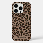 Modernes dunkelbraunes Leopard-Gepark Case-Mate iPhone Hülle (Rückseite)