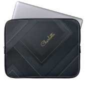 Modernes Dunkelgoldene Halbtonmuster und Individue Laptopschutzhülle (Vorderseite)