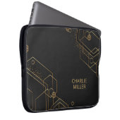 Modernes dunkelgoldenes geometrisches Muster und I Laptopschutzhülle (Vorne Rechts)