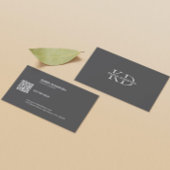 Modernes Dunkelgrau-Monogramm Beruflich Visitenkarte