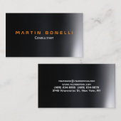 Modernes Dunkelgrau Schlicht Visitenkarte (Vorne/Hinten)