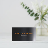 Modernes Dunkelgrau Schlicht Visitenkarte (Stehend Vorderseite)