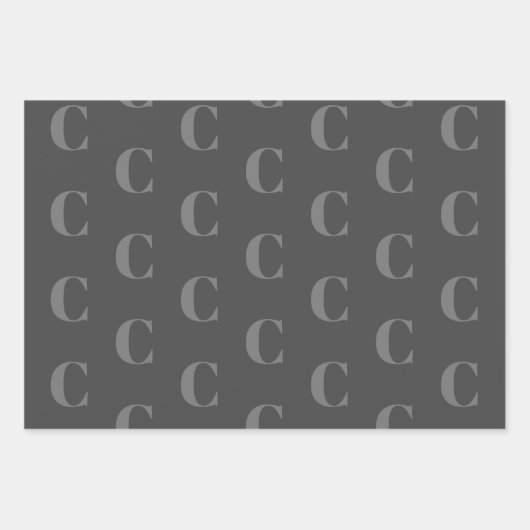 Modernes, dunkelgraues, individuelles Muster Geschenkpapier Set (Vorderseite 3)