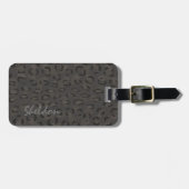 Modernes, dunkelgraues Muster Gepäckanhänger (Vorderseite horizontal)