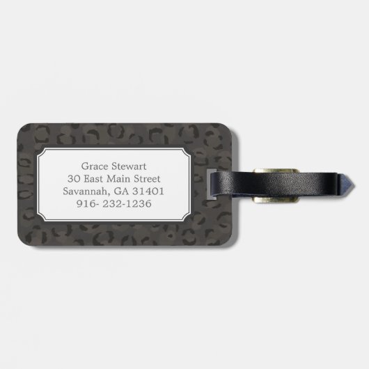 Modernes, dunkelgraues Muster Gepäckanhänger (Rückseite horizontal)