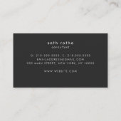 Modernes Dunkelgraues Silber Beruflich Visitenkarte (Rückseite)