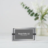 Modernes Dunkelgraues Silber Beruflich Visitenkarte (Stehend Vorderseite)