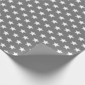 Modernes dunkelgraues und weißes Sternenmuster Geschenkpapier (Ecke)