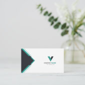 Modernes Dunkelgrün Visitenkarte (Stehend Vorderseite)
