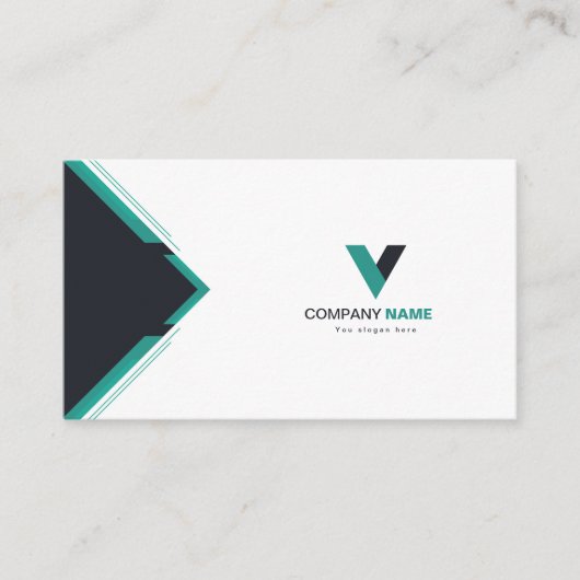 Modernes Dunkelgrün Visitenkarte (Vorderseite)