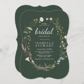 Modernes dunkelgrünes elegantes Brautparty zur Wil Einladung (Vorne/Hinten)