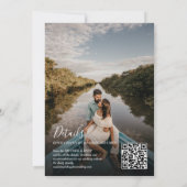 Modernes dunkelgrünes Monogramm-Foto QR-Code Hochz Einladung (Rückseite)