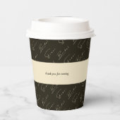 Modernes dunkelgrünes Muster-Brautparty Pappbecher (Rückseite)