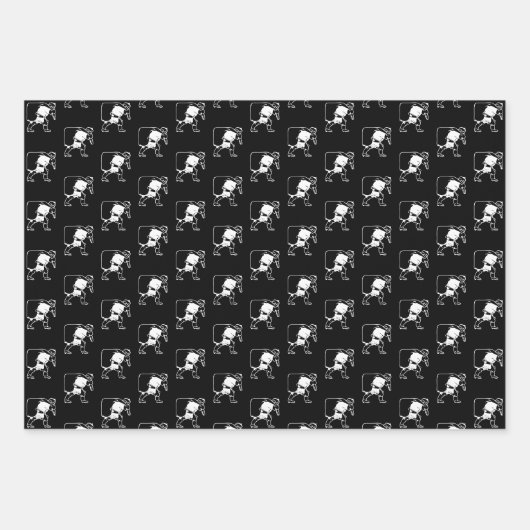 Modernes, dunkelgrünes Muster des Weihnachtsmanns Geschenkpapier Set (Vorderseite 3)