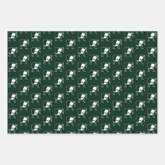 Modernes, dunkelgrünes Muster des Weihnachtsmanns Geschenkpapier Set (Vorderseite 2)