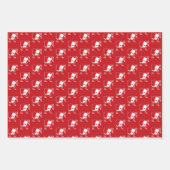 Modernes, dunkelgrünes Muster des Weihnachtsmanns Geschenkpapier Set (Vorderseite)