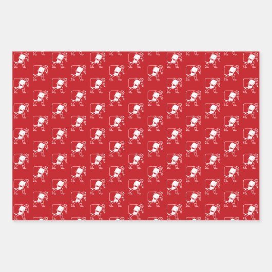 Modernes, dunkelgrünes Muster des Weihnachtsmanns Geschenkpapier Set (Vorderseite)