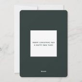 Modernes Dunkelgrünes Script Reitpferd-Foto Feiertagskarte (Rückseite)