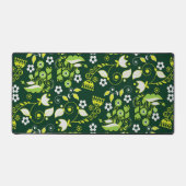 Modernes dunkelgrünes skandinavisches Blumenmuster Schreibtischunterlage (Vorderseite)