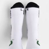 Modernes dunkelgrünes und weißes Namensinitial-Mon Socken (Oben)