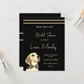 Modernes Dunkelhund Brautparty Invite