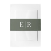 Modernes Dunkelolive Monogramm Einladungsbanderole (Vorderseite Beispiel)