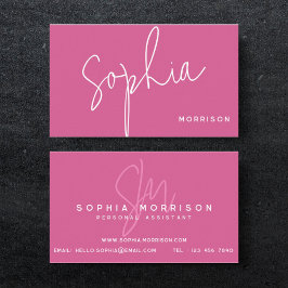 Modernes dunkelrosa Monogramm Beruflich Visitenkarte